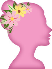 Women's Day Silhouette With Floral