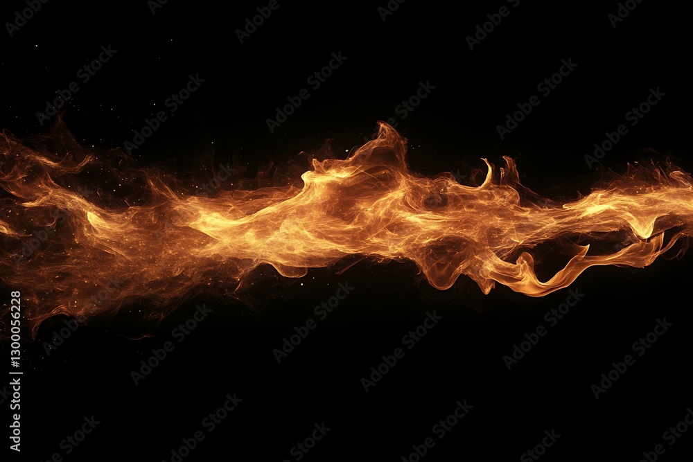 Poster fiery abstract stream: a mesmerizing abstract image of a fiery orange and gold stream flowing across