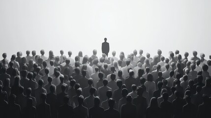 Obraz premium Pink silhouette of couple standing in monochrome crowd of different people,surreal unique and different concept,loneliness in society,shadow,freedom,Love,be yourself,Stand out from the crowd.