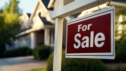 Fototapeta premium Showcasing a house for sale residential neighborhood real estate photography suburban setting close-up view property listing