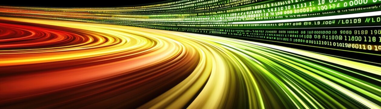 Fast data stream, digital highway, binary code background