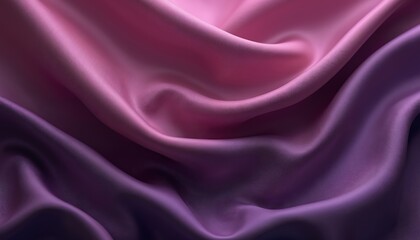 Fototapeta premium Abstract purple magenta background with flowing silk satin. AI generated velvet cloth texture with smooth curves. Luxury soft material for elegant romantic decoration, vibrant colours.