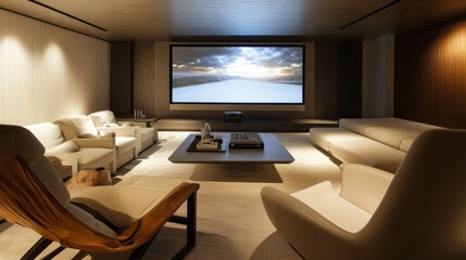 Fototapeta premium Designing a minimalist tv room contemporary home interior design modern environment stylish aesthetic
