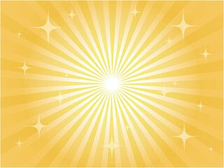 キラキラ輝くポップな集中線背景素材_金色