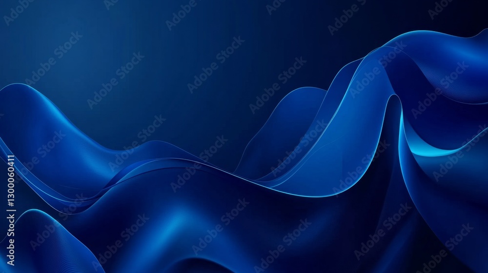 Poster creating a deep blue gradient background with abstract flu patterns digital art online graphic desig