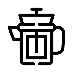 French Press Coffee Maker line icon