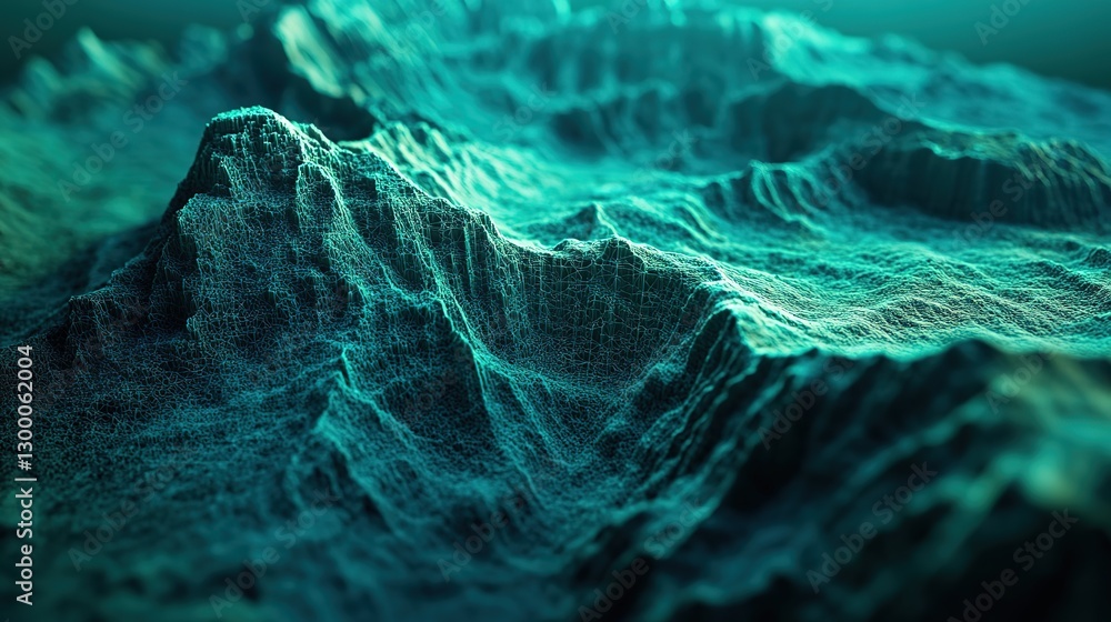 Poster 3d lidar map, a model of the earth's surface obtained after processing data from an unmanned aerial 