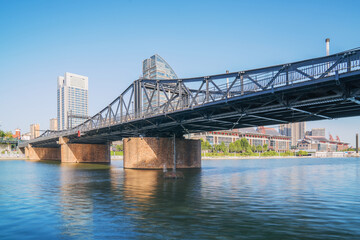 The urban architectural skyline, modern bridges, and Haihe River scenery of Tianjin, China on August 11, 2024