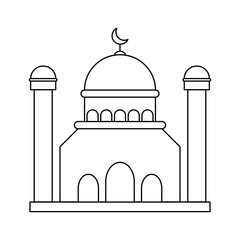 Mosque Icon. Mosque Vector Icon in line style design. Mosque Symbol. Vector illustration.