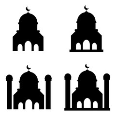 Mosque Icon Set. Mosque Vector Icon in line style design. Mosque Symbol. Vector illustration.