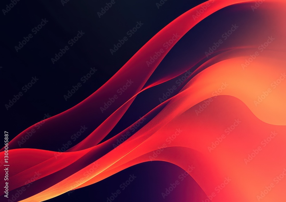 Poster abstract background of flowing red and orange waves on dark backdrop creating a vibrant and dynamic 