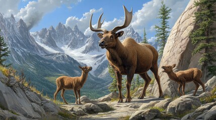 Fototapeta premium Majestic Wildlife in Natural Morning Light