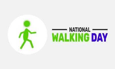 National Walk to Work Day. Holiday concept, suitable for placard, background,Greeting Card, Poster design template with text inscription, standard Social Media Post.