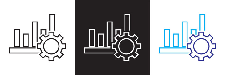 Accounting  icons set. Isolated on white and black background. Vector illustration. EPS 10