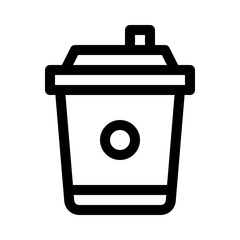 Soft Drink Cup with Straw line icon