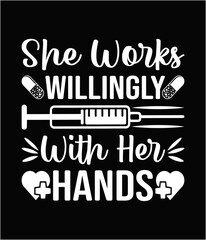 She works willingly with her hands printable cut file.