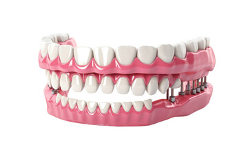 Obraz premium 3D render for denture is orthopedic dentistry on transparent background