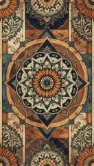 Mandala. Decorative pattern for printing on wall decorations, covers, leaflets, business cards, wallpapers, fabrics. Oil painting