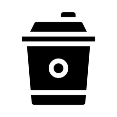 Soft Drink Cup with Straw glyph icon