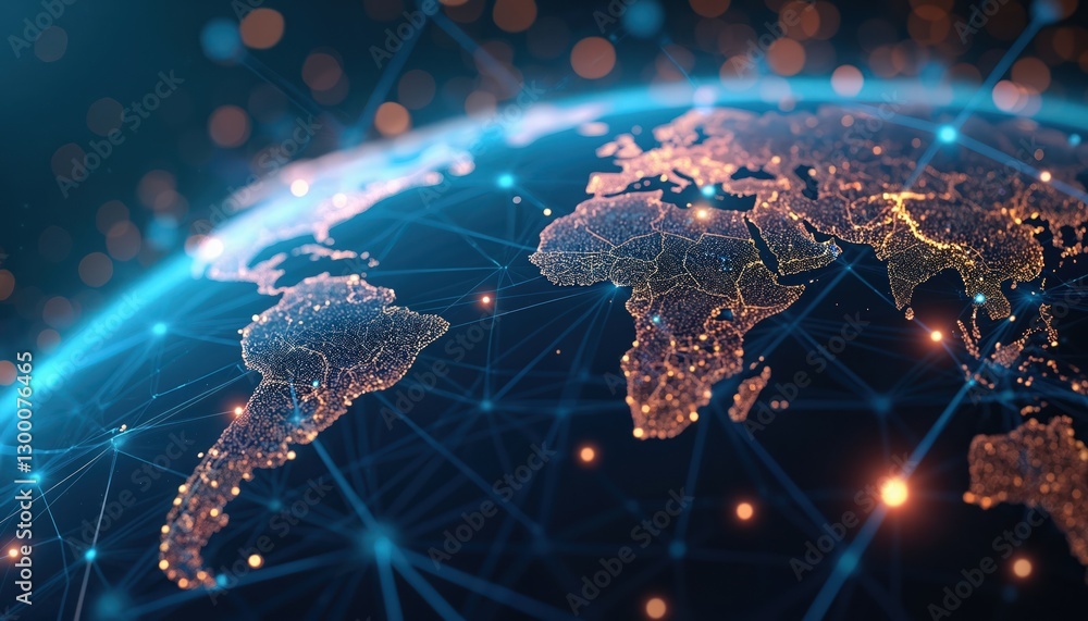 Poster global internet data transfer networks, telecommunication for communication tech. worldwide connecti