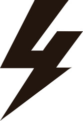 lightning bolt  silhouette vector illustration on white background