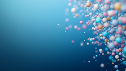 A vibrant 3D molecular chain with colorful DNA strands and chemical bonds against a deep blue gradient, ideal for creative projects