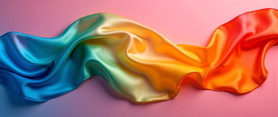 Obraz premium Vibrant Rainbow Silk : Perfect for Greetings, Celebrations, and LGBTQ
