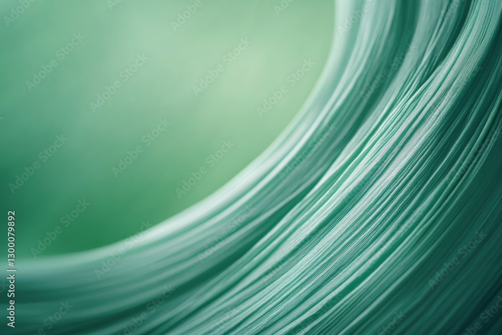 Leinwandbilder A single wave curls smoothly with soft pastel teal colors, evoking a calming atmosphere. The composition features ample copy space on the right side