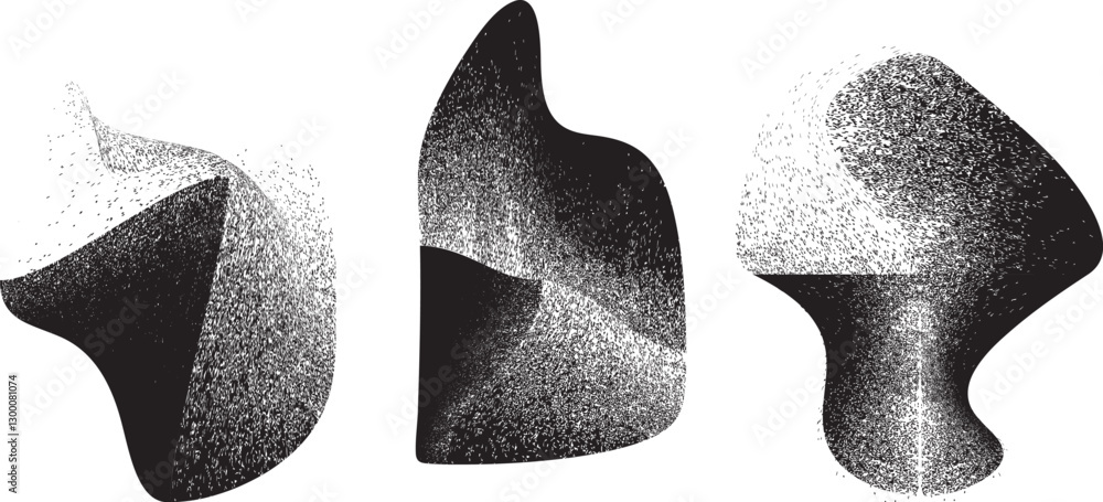 Poster sprayed black shapes composition .graffiti art design . noise textured shapes . spray effect .grunge