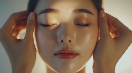 Young asian woman is getting filler her face,getting her lip filler by Plastic surgeon,Woman face being checked doctor hands to cosmetic surgery,rhinoplasty surgery in clinic.