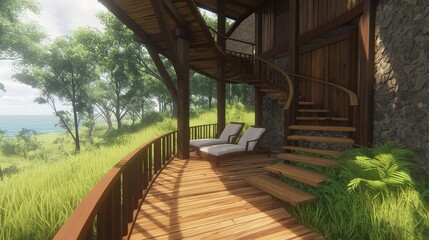 Tropical Deck House Design