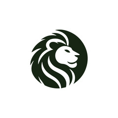 Minimalist lion head logo