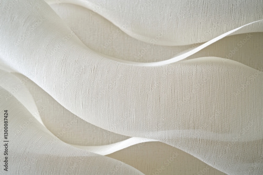 Aufkleber soft white fabric waves in gentle light a serene and elegant background for texture and minimalist d