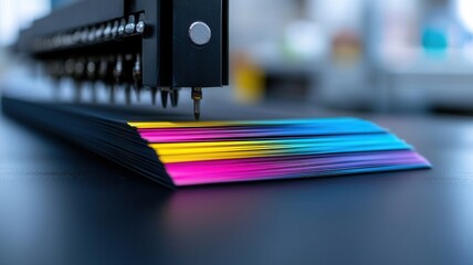 Large format printer processing signage at high speed in a printing house, showcasing advanced printing technology presses