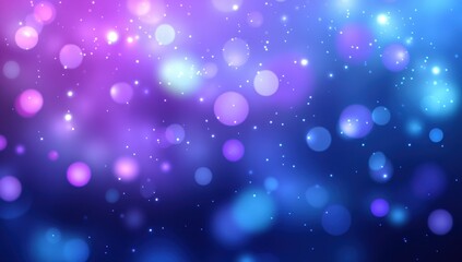 Abstract colorful bokeh background with circles and shimmering lights in shades of purple, blue, and soft pastels perfect for creative design projects