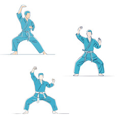 Double Hand Block (Morote Uke) – Cyan Blue-