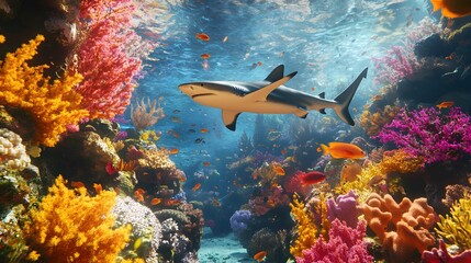 Marius the Whitetip Reef Shark Swims Through Vibrant Coral in a Colorful Underwater Paradise