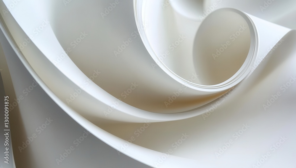 Poster abstract curves of smooth white paper creating a serene and minimalist texture with gentle shadows a