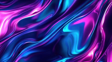 Obraz premium Mesmerizing Fluid Art in Neon Colors Showcasing Abstract Digital Waves