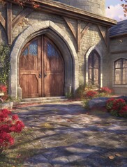 Fototapeta premium Autumnal Castle Entrance