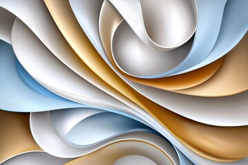 Fototapeta premium Elegant ribbon abstract background featuring blue beige and white colors ideal for luxury themes