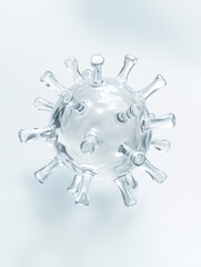 Fototapeta premium Transparent glass virus model for scientific and educational purposes