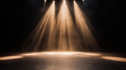 Illuminated Stage with Dramatic Spotlighting for Theater and Performance Art Inspiration