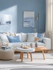 A Beautiful Living Room Showcasing A White Couch and Decor