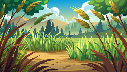 Obraz premium Wild grass growing in nature