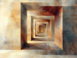 Obraz premium Empowering Horizons: A Geometric Vision for Women's Day - Celebrating Progress and Future Aspirations Through Artful Perspective and Architectural Depth.