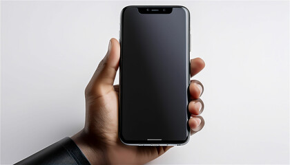 On a white background, cell phone mock-up