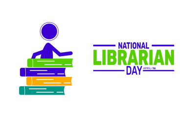 National School Librarian Day. April 4. Holiday concept. suitable for placard, background,Greeting Card, Poster design template with text inscription, standard Social Media Post.