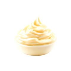 Creamy swirls of mayonnaise in a white bowl a delightful treat for your taste buds