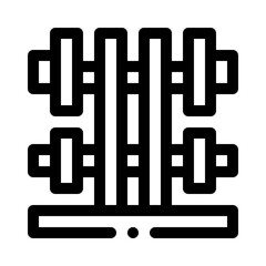 Dumbbell Rack in Gym line icon